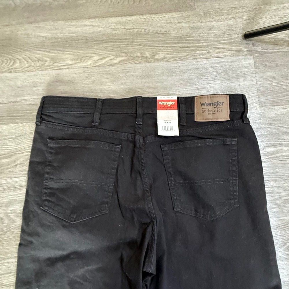 Wrangler Authentics Mens Straight Leg Black‎ Jeans 36x29 10ZM1CSCB - Picture 5 of 7